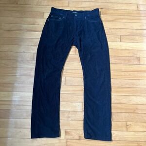 Banana Republic Mens Navy Blue Pima Cotton Corduroy Straight Leg Pants 32x32